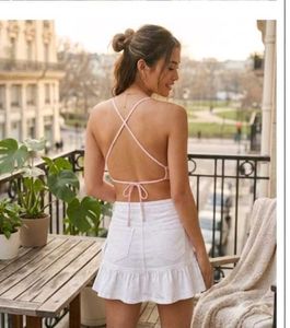 Cute Pink Bikini Top with Lace Trim