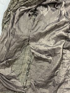 Plaid Double-Breasted Trench Coat