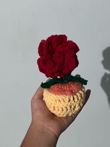 Handmade Crocheted Rose Plant