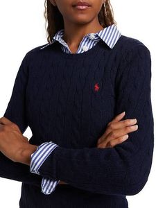 RALPH LAUREN Men's Navy Cable Knit Sweater