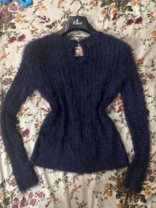 Fluffy Knit Sweater -  Stylish & Cozy