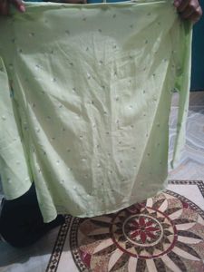 Grey And Lime Green Top