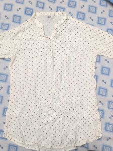 White Polka Dot Top