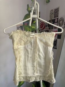 Vintage Lace Trim Corset Top