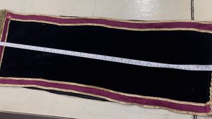 Elegant Black Dupatta with Red Border