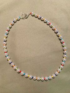 Beaded Pearl &amp; Color Bead Necklace