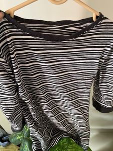 Striped Three Quarter Sleeve Top