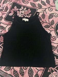 Black Knitted Crop Top