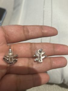 Silver Airplane Necklace &amp; Earrings Set