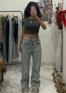 H&amp;M Grey Crop Top New