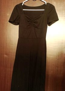 Black Midi Dress with Slit