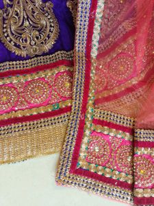 Purple Embroidered Lehenga Choli Set