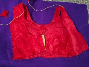 Vibrant Red Textured Blouse