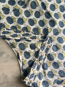 SALE! Rustorange Blue Cotton Printed Short kurti