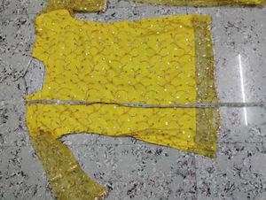 Sparkling Yellow Sharara Set