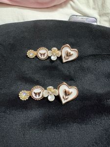 Cute Butterfly & Heart Hair Clips (Set of 2)