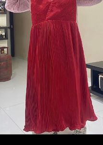 Stunning Red Pleated Dress