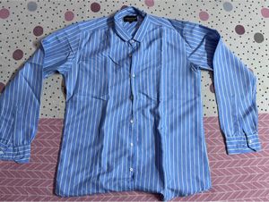 Classic Blue &amp; White Striped Men's Shirt - XL