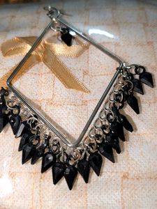 Chic Black &amp; White Hoop Earrings