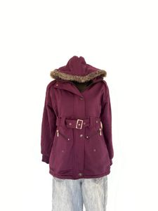 Purple Hooded Winter Coat