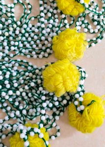 Handmade Green Woolen Door Toran.