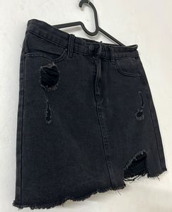Branded Denim Skirt