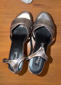 Metallic Strappy Wedge Sandals