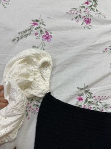 🏷️ Zara Off-Shoulder Cable Knit Puff-Sleeves