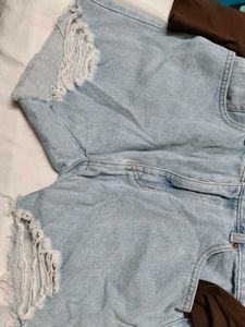 sexy ribbed denim shorts