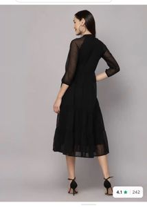 Elegant Black Tiered Dress
