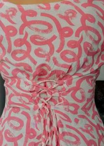 Pink Printed Long Sleeve Kurta