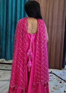 Beautiful Pink Ethnic Anarkali With Duppata