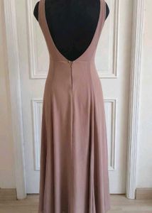 Elegant Mauve V-Neck Maxi Dress