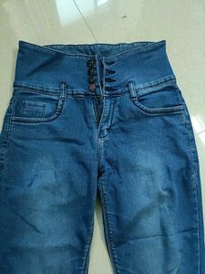 High Waisted Blue Denim Jeans