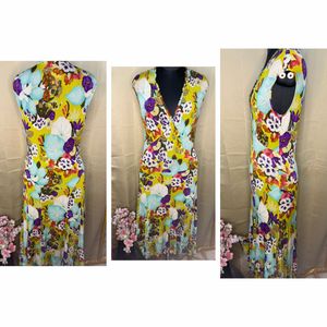 Y2k Vibrant Floral Print Maxi Dress