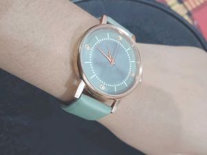 Minimalist Green Leather Watch