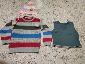 Baby Girls Winter Sweater &amp; Hats