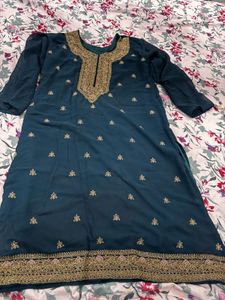 Elegant Teal Embroidered Kurta set