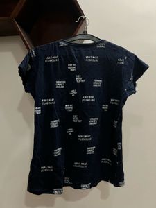 Dark Blue Graphic Print T-Shirt