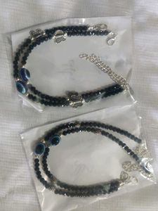 (2 jodi )Bohemian Beaded Bracelets with Evil Eye &amp;