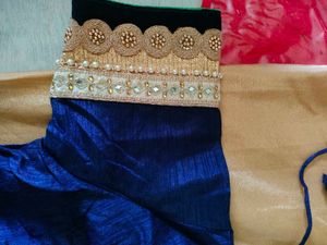 Elegant Beige &amp; Green Saree