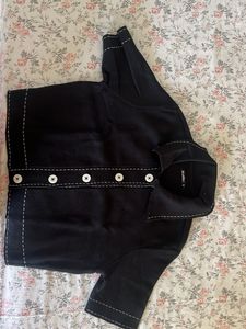 Stylish Black Button-Up Top