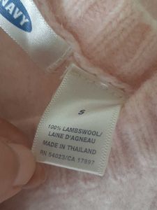 Pink Navy Sweater- 100% lambs wool