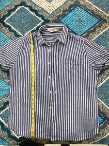 Blue Striped Short Sleeve Shirt