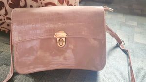 Chic Pink Patent Croc Handbag