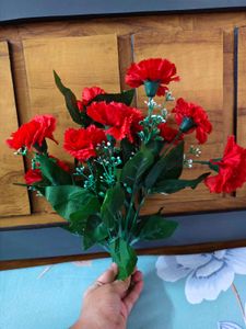 Vibrant Red Artificial Carnation Bouquet