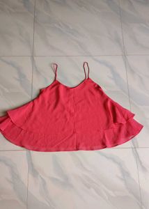 Coral Ruffle Camisole Top