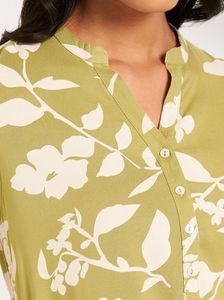 Green Floral Kurta