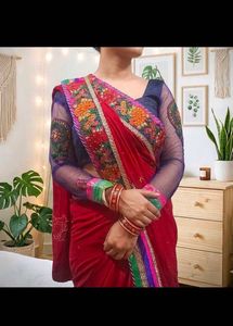 Designer hot Red Saree❤️