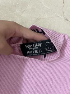 Cute Pink stretchable Ribbed Turtleneck Top